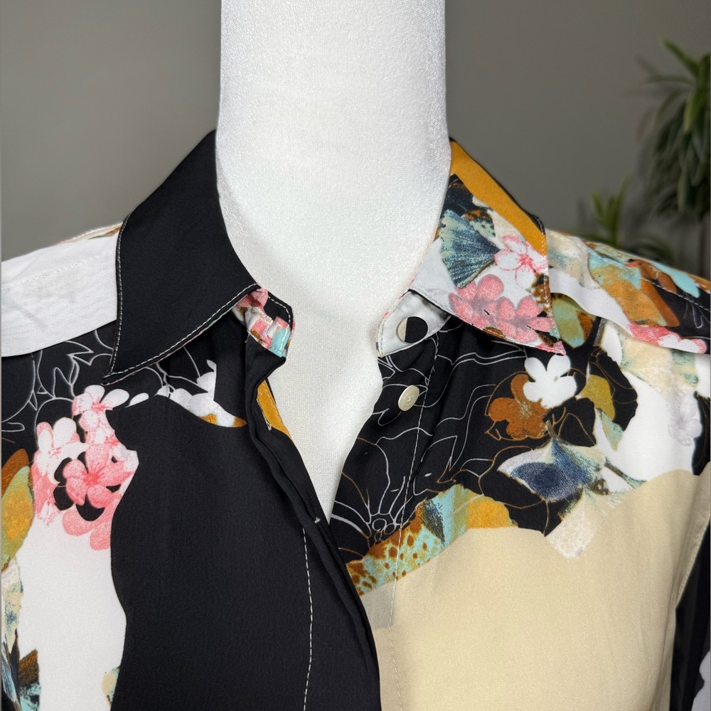 3.1 Phillip Lim X Target Floral Button Up Blouse Sz M Summer Spring Easter Party - Picture 9 of 15